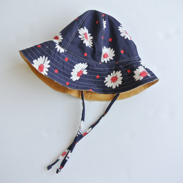 70s dead stock fabric sun hat linen lining medium