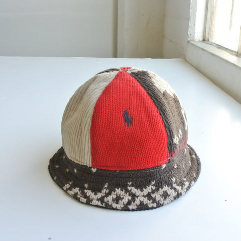 Reworked bucket hat Polo brown sweater large