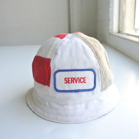 Reworked bucket hat white denim medium