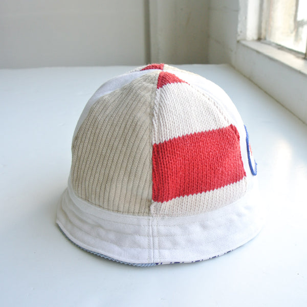 Reworked bucket hat white denim medium