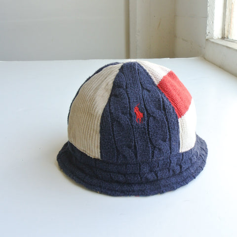 Reworked bucket hat Polo navy sweater small/medium