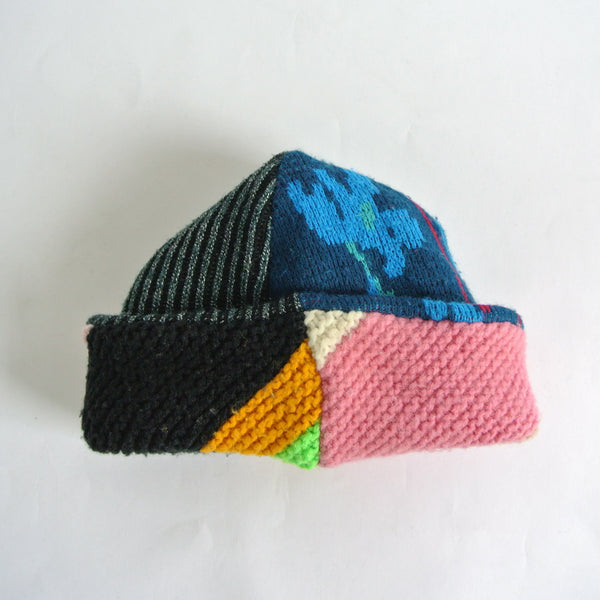 Upcycled chunky reversible beanie