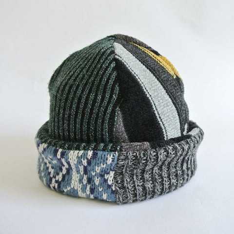 Upcycled reversible cotton beanie