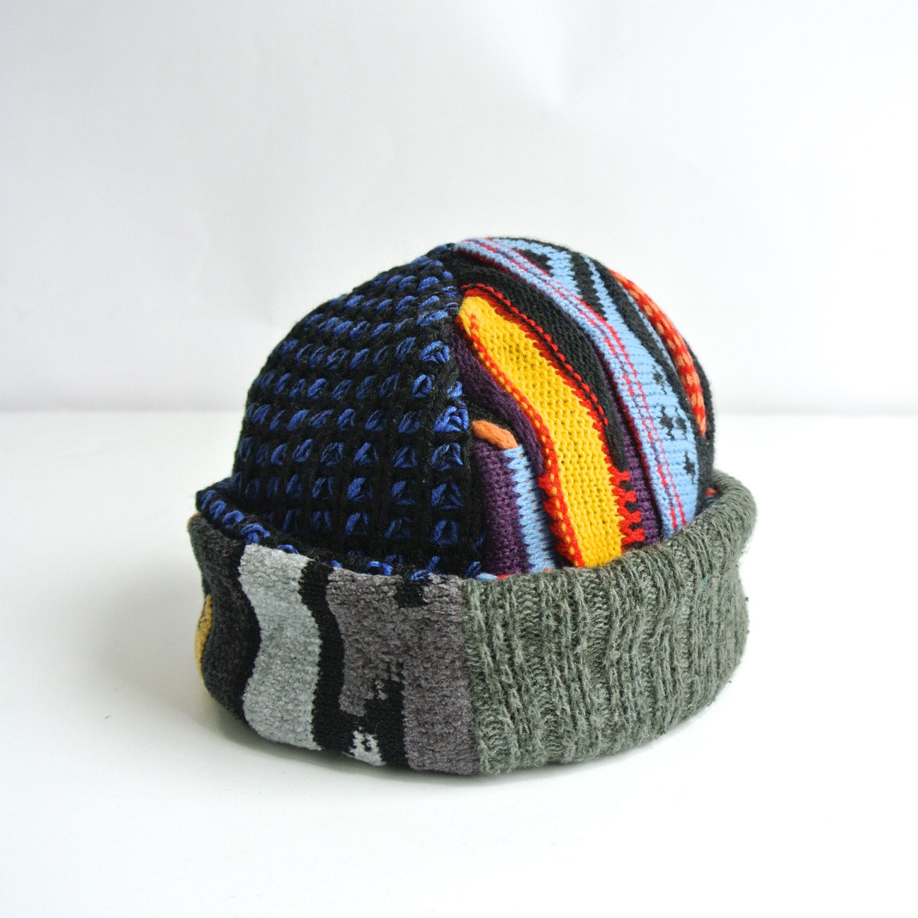 Upcycled reversible cotton beanie