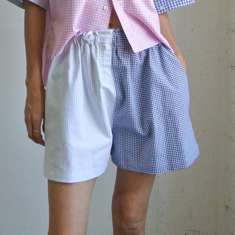 Reworked Polo boxer shorts pink gingham