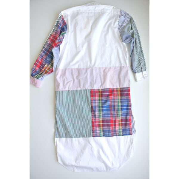 Reworked Polo patchwork long sleeve dress