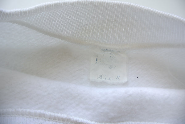 Hand embroidery design silk screen print vintage sweatshirt  white Joni small
